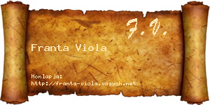Franta Viola névjegykártya